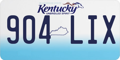 KY license plate 904LIX