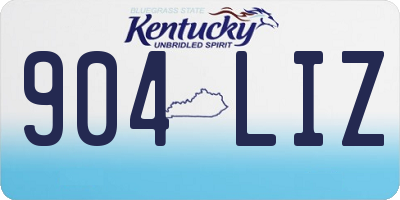KY license plate 904LIZ