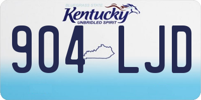 KY license plate 904LJD