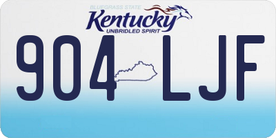 KY license plate 904LJF