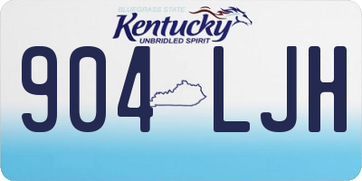 KY license plate 904LJH