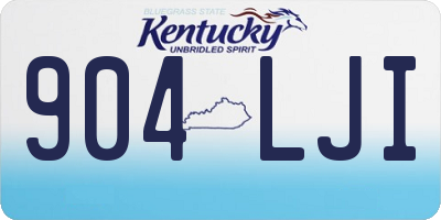KY license plate 904LJI