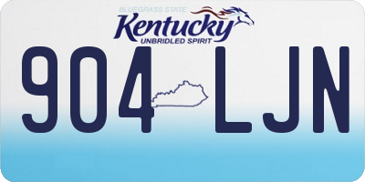 KY license plate 904LJN