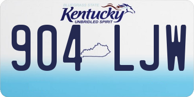 KY license plate 904LJW