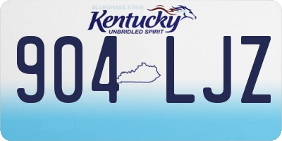 KY license plate 904LJZ