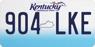 KY license plate 904LKE