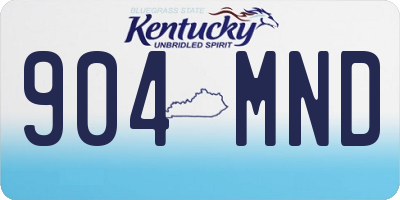 KY license plate 904MND