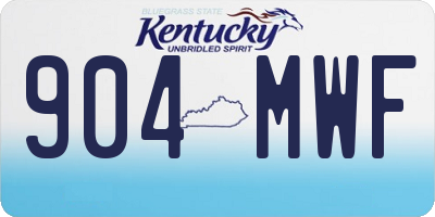 KY license plate 904MWF
