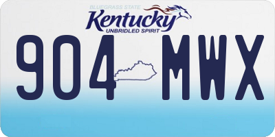 KY license plate 904MWX