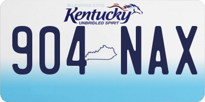 KY license plate 904NAX