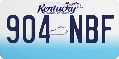KY license plate 904NBF