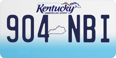 KY license plate 904NBI