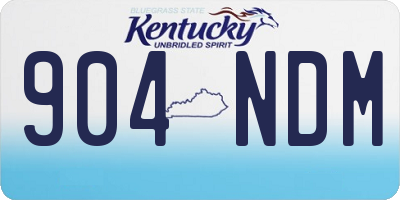 KY license plate 904NDM