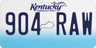 KY license plate 904RAW