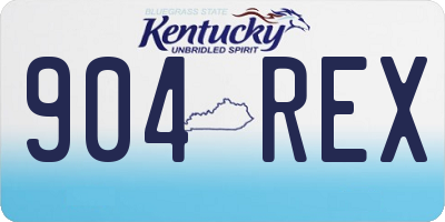 KY license plate 904REX