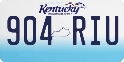 KY license plate 904RIU