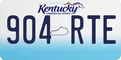 KY license plate 904RTE