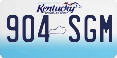 KY license plate 904SGM