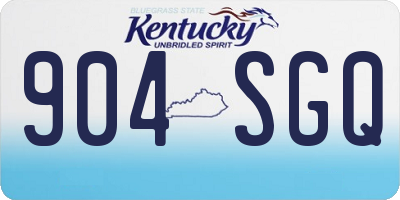 KY license plate 904SGQ
