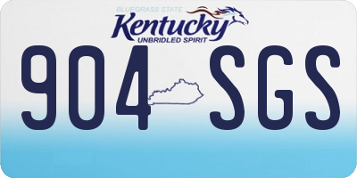 KY license plate 904SGS