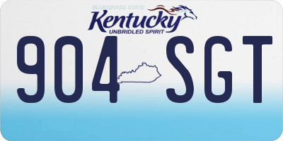 KY license plate 904SGT
