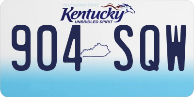 KY license plate 904SQW