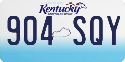 KY license plate 904SQY