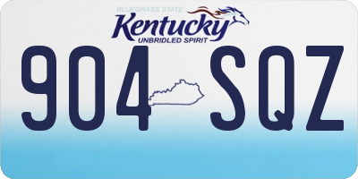 KY license plate 904SQZ
