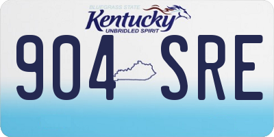 KY license plate 904SRE