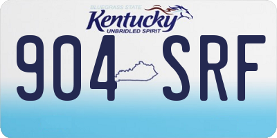 KY license plate 904SRF