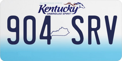 KY license plate 904SRV