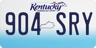 KY license plate 904SRY