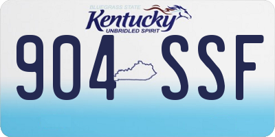 KY license plate 904SSF