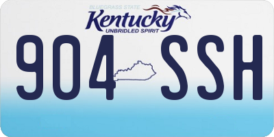 KY license plate 904SSH