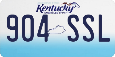 KY license plate 904SSL
