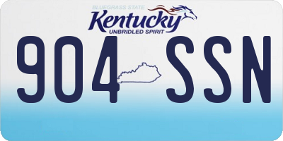 KY license plate 904SSN