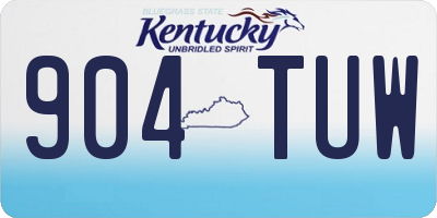 KY license plate 904TUW
