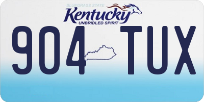 KY license plate 904TUX