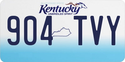 KY license plate 904TVY