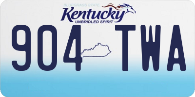 KY license plate 904TWA