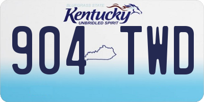 KY license plate 904TWD