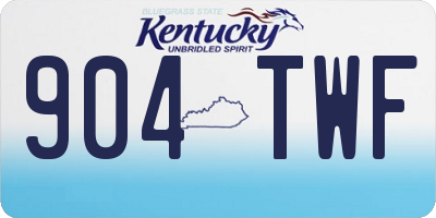 KY license plate 904TWF
