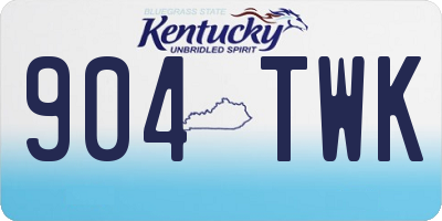KY license plate 904TWK