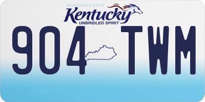 KY license plate 904TWM