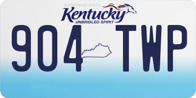 KY license plate 904TWP