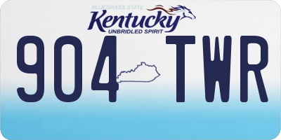 KY license plate 904TWR