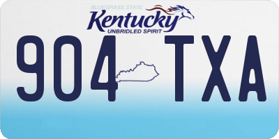 KY license plate 904TXA