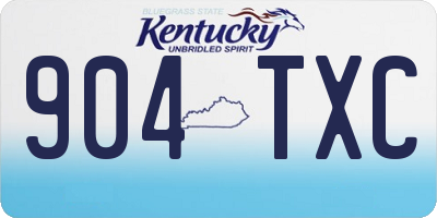 KY license plate 904TXC