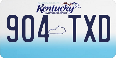 KY license plate 904TXD