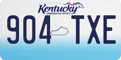 KY license plate 904TXE